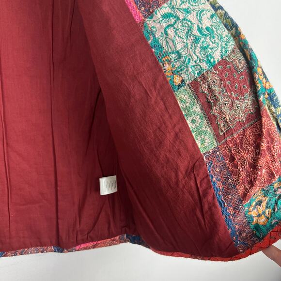 The Odells Mathilde Quilted Patchwork Jacket Blazer Open Blazer Pockets Sz XS - Picture 10 of 12